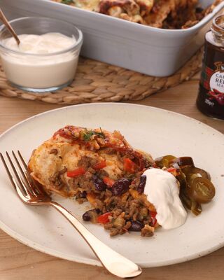 Chipotle Beef Enchiladas with Red Onion & Chilli Marmalade 